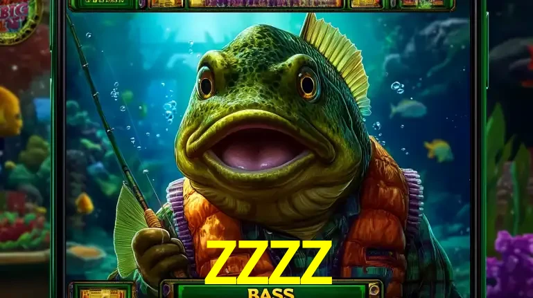 Personagem de peixe pescador do popular jogo de slot com tema de pescaria, uma das emocionantes opções de caça-níqueis para jogar e ganhar no cassino ZZZZ.