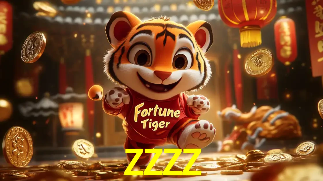 O alegre personagem do Fortune Tiger correndo sobre um caminho de moedas de ouro, simbolizando os grandes prêmios e a diversão do popular jogo de slot do ZZZZ.